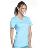 image:imageCherokee Scrubs Top for Women Mock Wrap with 3 Pockets Soft 2Way Stretch amp Durable Fabric  WW610Turquoise