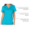 image:imageCherokee Scrubs Top for Women Mock Wrap with 3 Pockets Soft 2Way Stretch amp Durable Fabric  WW610Turquoise