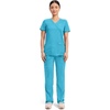 image:imageCherokee Scrubs Top for Women Mock Wrap with 3 Pockets Soft 2Way Stretch amp Durable Fabric  WW610Turquoise