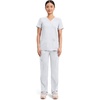 image:imageCherokee Scrubs Top for Women Mock Wrap with 3 Pockets Soft 2Way Stretch amp Durable Fabric  WW610White