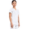 image:imageCherokee Scrubs Top for Women Mock Wrap with 3 Pockets Soft 2Way Stretch amp Durable Fabric  WW610White