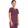 image:imageCherokee Scrubs Top for Women Mock Wrap with 3 Pockets Soft 2Way Stretch amp Durable Fabric  WW610Wine