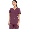 image:imageCherokee Scrubs Top for Women Mock Wrap with 3 Pockets Soft 2Way Stretch amp Durable Fabric  WW610Wine