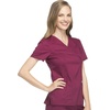 image:imageCherokee Scrubs Top for Women Mock Wrap with 3 Pockets Soft 2Way Stretch amp Durable Fabric  WW610Wine