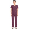 image:imageCherokee Scrubs Top for Women Mock Wrap with 3 Pockets Soft 2Way Stretch amp Durable Fabric  WW610Wine
