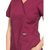 image:imageCherokee Scrubs Top for Women Mock Wrap with 3 Pockets Soft 2Way Stretch amp Durable Fabric  WW610Wine