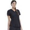 image:imageCherokee Scrubs for Women VNeck Top  Tuckable Contemporary Fit Top Stretch Knit MoistureWicking Shirttail Hem  CK819Black