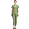 image:imageCherokee Scrubs for Women VNeck Top  Tuckable Contemporary Fit Top Stretch Knit MoistureWicking Shirttail Hem  CK819Bright Sage