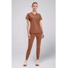 image:imageCherokee Scrubs for Women VNeck Top  Tuckable Contemporary Fit Top Stretch Knit MoistureWicking Shirttail Hem  CK819Caffe Mocha