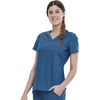 image:imageCherokee Scrubs for Women VNeck Top  Tuckable Contemporary Fit Top Stretch Knit MoistureWicking Shirttail Hem  CK819Caribbean Blue