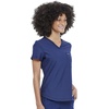 image:imageCherokee Scrubs for Women VNeck Top  Tuckable Contemporary Fit Top Stretch Knit MoistureWicking Shirttail Hem  CK819Navy