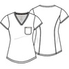 image:imageCherokee Scrubs for Women VNeck Top  Tuckable Contemporary Fit Top Stretch Knit MoistureWicking Shirttail Hem  CK819Pewter