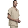 image:imageCherokee VNeck Mens Scrub Top with Chest Pocket Durable Fade Resistant and Easy CareKhaki