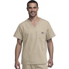 image:imageCherokee VNeck Mens Scrub Top with Chest Pocket Durable Fade Resistant and Easy CareKhaki