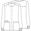 image:imageCherokee WW Professionals Scrub Jacket for Women Snap FrontGrey