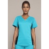 image:imageCherokee WW Revolution Scrub Top for Women V Neck 1 Pocket Classic FitTeal Blue