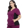 image:imageCherokee WW Revolution Scrub Top for Women V Neck 1 Pocket Classic FitWine
