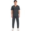 image:imageCherokee WW Revolution Scrub for Mens Tuckable VNeck Top 1 Chest PocketBlack