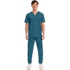 image:imageCherokee WW Revolution Scrub for Mens Tuckable VNeck Top 1 Chest PocketCaribbean Blue