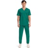 image:imageCherokee WW Revolution Scrub for Mens Tuckable VNeck Top 1 Chest PocketHunter Green