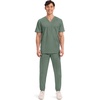 image:imageCherokee WW Revolution Scrub for Mens Tuckable VNeck Top 1 Chest PocketOlive