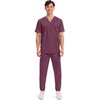 image:imageCherokee WW Revolution Scrub for Mens Tuckable VNeck Top 1 Chest PocketWine