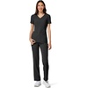 image:imageCherokee Womens Medical Scrub Top Iflex VNeck Knit Panel Top CK605Black