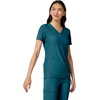 image:imageCherokee Womens Medical Scrub Top Iflex VNeck Knit Panel Top CK605Caribbean Blue