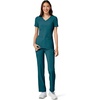 image:imageCherokee Womens Medical Scrub Top Iflex VNeck Knit Panel Top CK605Caribbean Blue