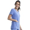 image:imageCherokee Womens Medical Scrub Top Iflex VNeck Knit Panel Top CK605Ciel Blue
