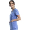 image:imageCherokee Womens Medical Scrub Top Iflex VNeck Knit Panel Top CK605Ciel Blue