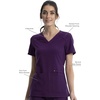 image:imageCherokee Womens Medical Scrub Top Iflex VNeck Knit Panel Top CK605Eggplant