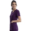 image:imageCherokee Womens Medical Scrub Top Iflex VNeck Knit Panel Top CK605Eggplant