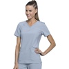 image:imageCherokee Womens Medical Scrub Top Iflex VNeck Knit Panel Top CK605Grey