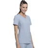 image:imageCherokee Womens Medical Scrub Top Iflex VNeck Knit Panel Top CK605Grey