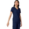 image:imageCherokee Womens Medical Scrub Top Iflex VNeck Knit Panel Top CK605Navy