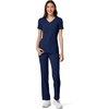 image:imageCherokee Womens Medical Scrub Top Iflex VNeck Knit Panel Top CK605Navy