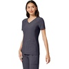 image:imageCherokee Womens Medical Scrub Top Iflex VNeck Knit Panel Top CK605Pewter