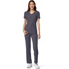 image:imageCherokee Womens Medical Scrub Top Iflex VNeck Knit Panel Top CK605Pewter