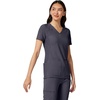 image:imageCherokee Womens Medical Scrub Top Iflex VNeck Knit Panel Top CK605Pewter
