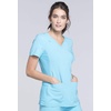 image:imageCherokee Womens Medical Scrub Top Iflex VNeck Knit Panel Top CK605Turquoise