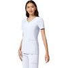 image:imageCherokee Womens Medical Scrub Top Iflex VNeck Knit Panel Top CK605White