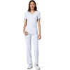 image:imageCherokee Womens Medical Scrub Top Iflex VNeck Knit Panel Top CK605White