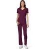image:imageCherokee Womens Medical Scrub Top Iflex VNeck Knit Panel Top CK605Wine