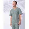 image:imageCherokee Workwear Professionals VNeck Scrub Tops for Men Chest PocketOlive