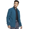 image:imageInfinity Mens Zip Front Jacket Modern Fit RibKnit Panels with 3 Pockets and Knit Sleeve Panel CK332ACaribbean Blue
