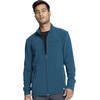 image:imageInfinity Mens Zip Front Jacket Modern Fit RibKnit Panels with 3 Pockets and Knit Sleeve Panel CK332ACaribbean Blue