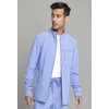 image:imageInfinity Mens Zip Front Jacket Modern Fit RibKnit Panels with 3 Pockets and Knit Sleeve Panel CK332ACiel