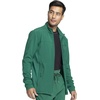 image:imageInfinity Mens Zip Front Jacket Modern Fit RibKnit Panels with 3 Pockets and Knit Sleeve Panel CK332AHunter Green
