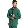 image:imageInfinity Mens Zip Front Jacket Modern Fit RibKnit Panels with 3 Pockets and Knit Sleeve Panel CK332AHunter Green
